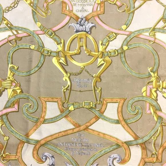 HERMES L'INSTRVCTION DV ROY Carre 90 Silk 100% Scarf Multicolor/HE5533 - Picture 6 of 12